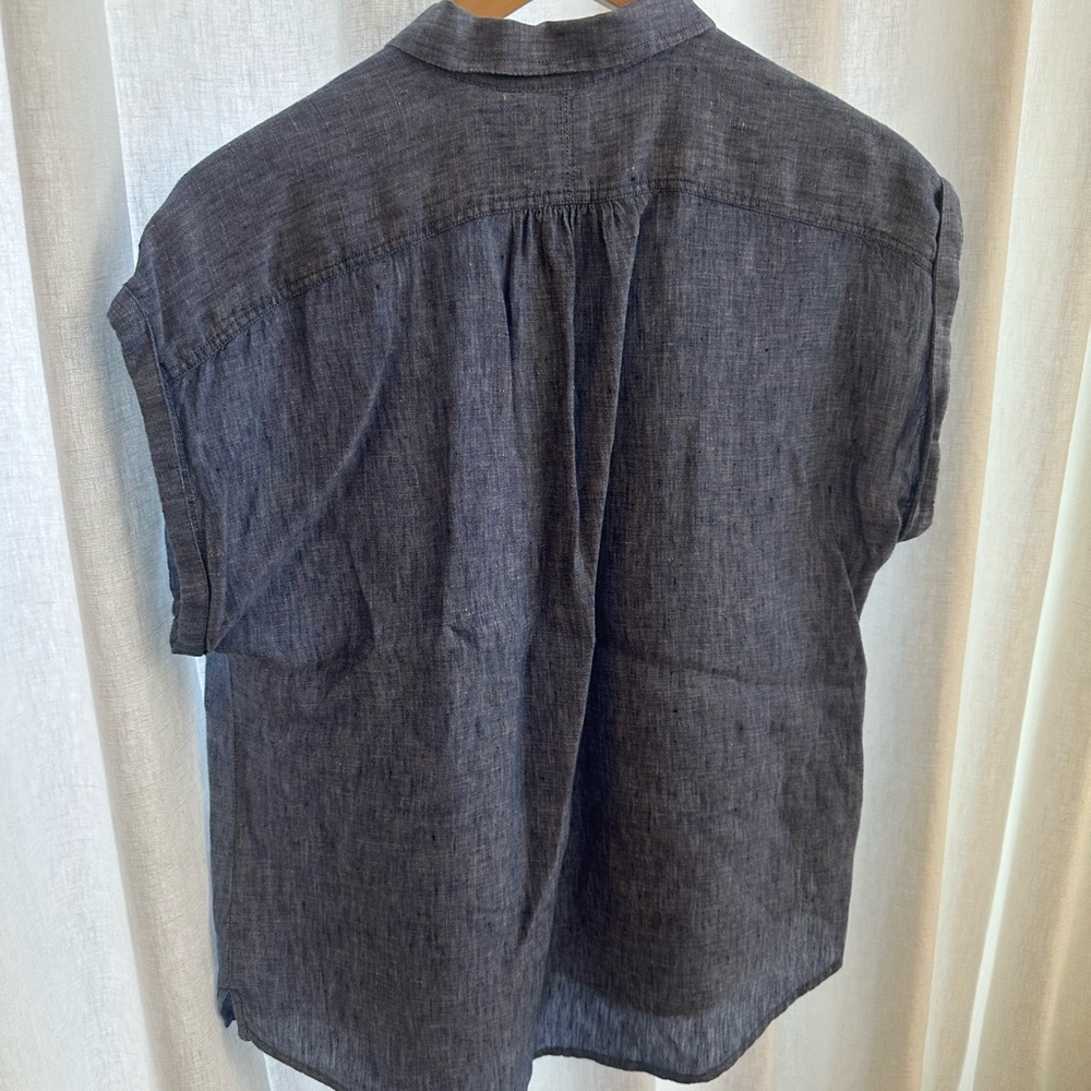 J.Crew Captaine Blue Linen Button-Up Shirt - Picture 4 of 4